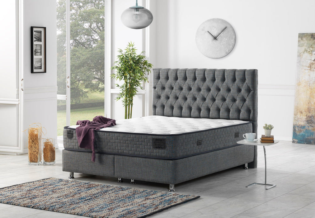 Nevada Storage Bed With Headboard Grey