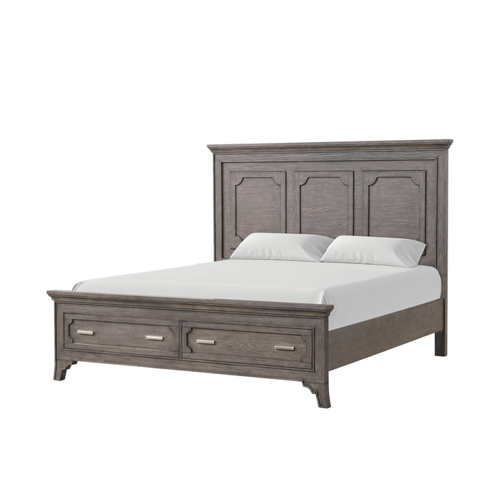 LISBON Eastern King-California King EK/WK STORAGE FOOTBOARD & SLATS- GRAY