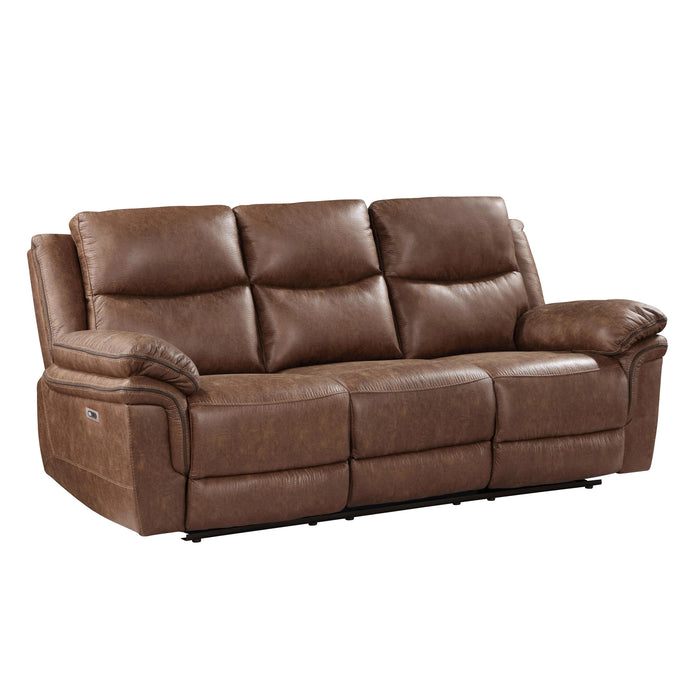RYLAND SOFA W/DUAL RECLINER- BROWN