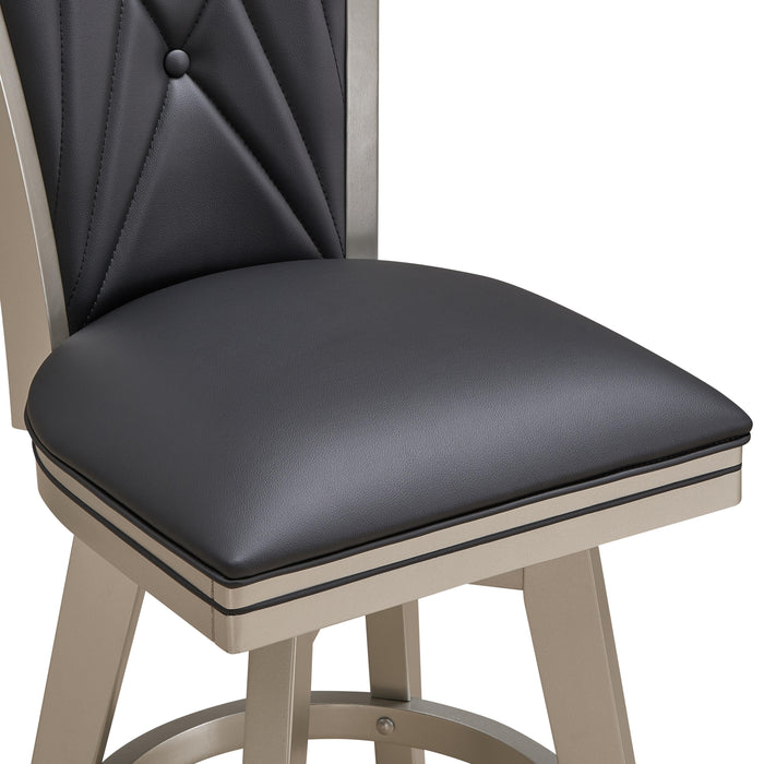 BERKELY 24" SWIVEL COUNTER STOOL-BLK/PLATINUM