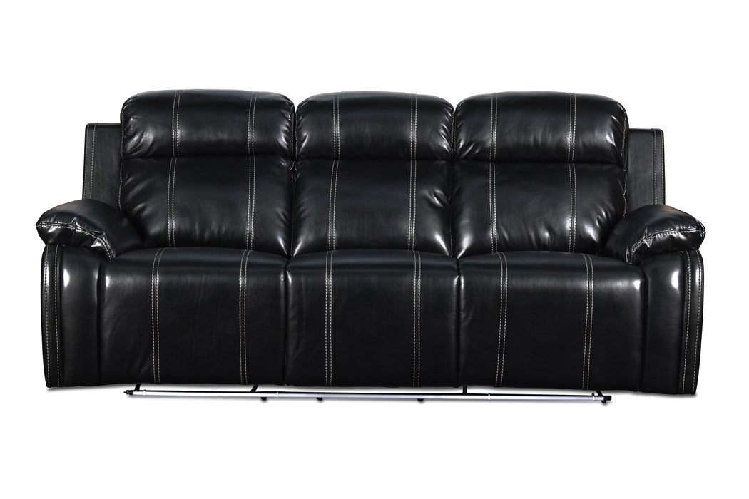 FUSION DUAL RECLINER SOFA W/PWR FTRST-EBONY