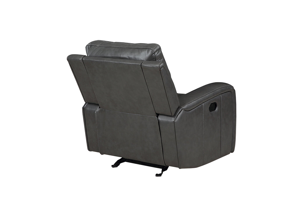 LINTON LEATHER GLIDER RECLINER-GRAY