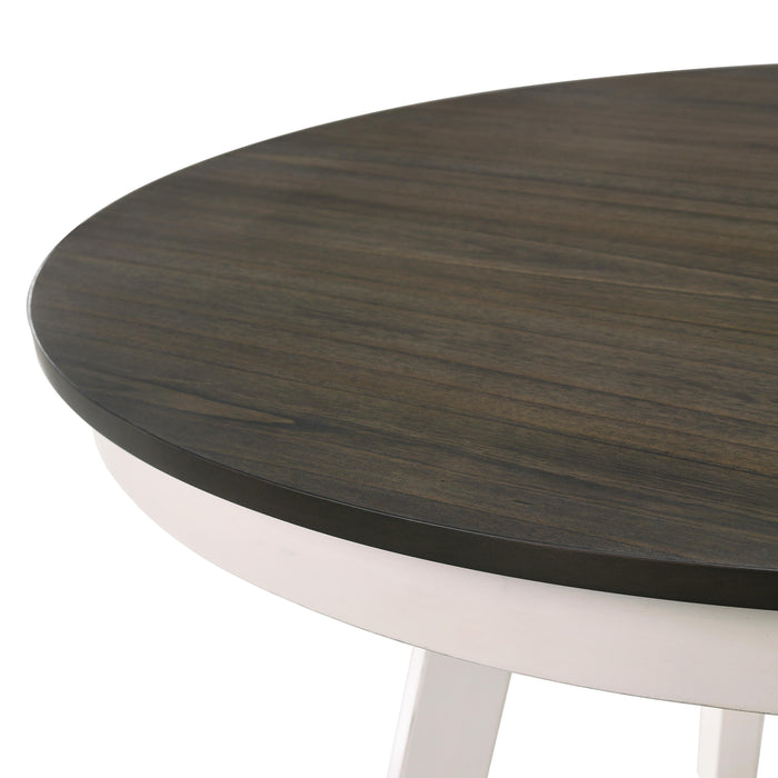 MAISIE ROUND TABLE-WHITE/BROWN