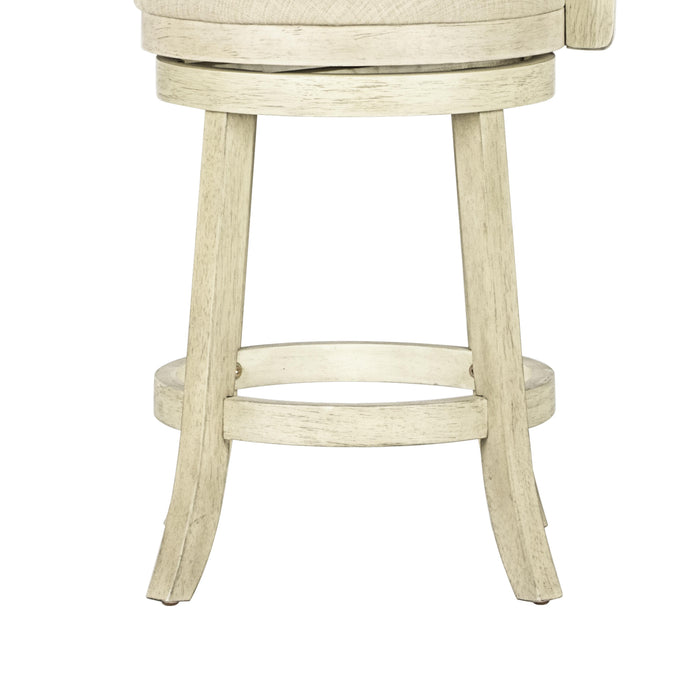 YORK 24" COUNTER STOOL-ANT WHITE W/FABRIC SEAT