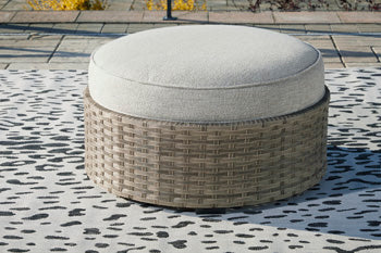 Calworth Outdoor Ottoman with Cushion - Home And Beyond