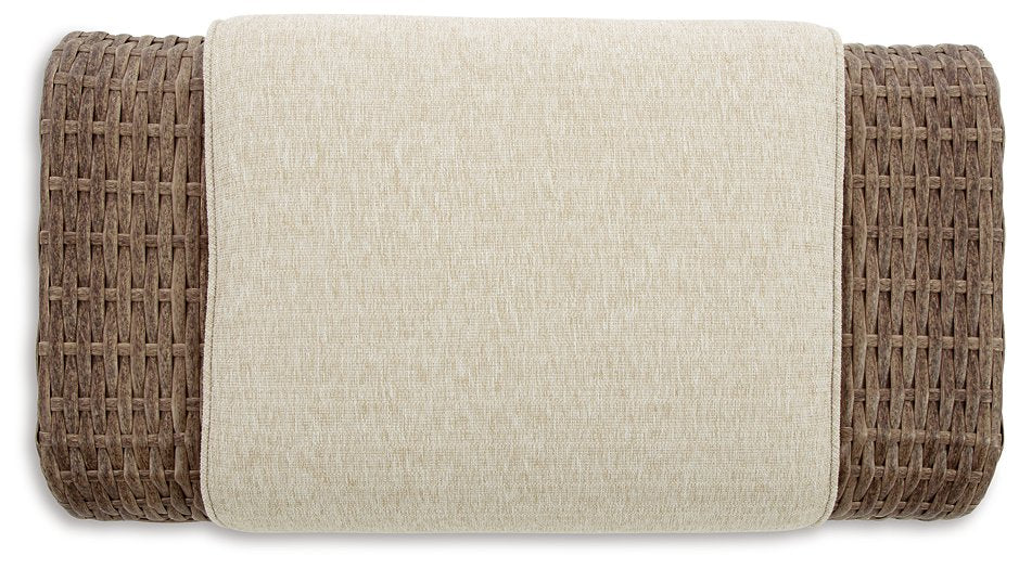 Sandy Bloom Outdoor Ottoman with Cushion - Home And Beyond