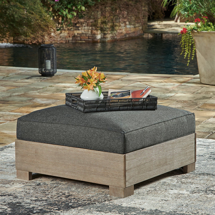 Citrine Park Outdoor Ottoman with Cushion - Home And Beyond