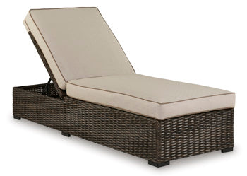 Coastline Bay Outdoor Chaise Lounge with Cushion - Home And Beyond