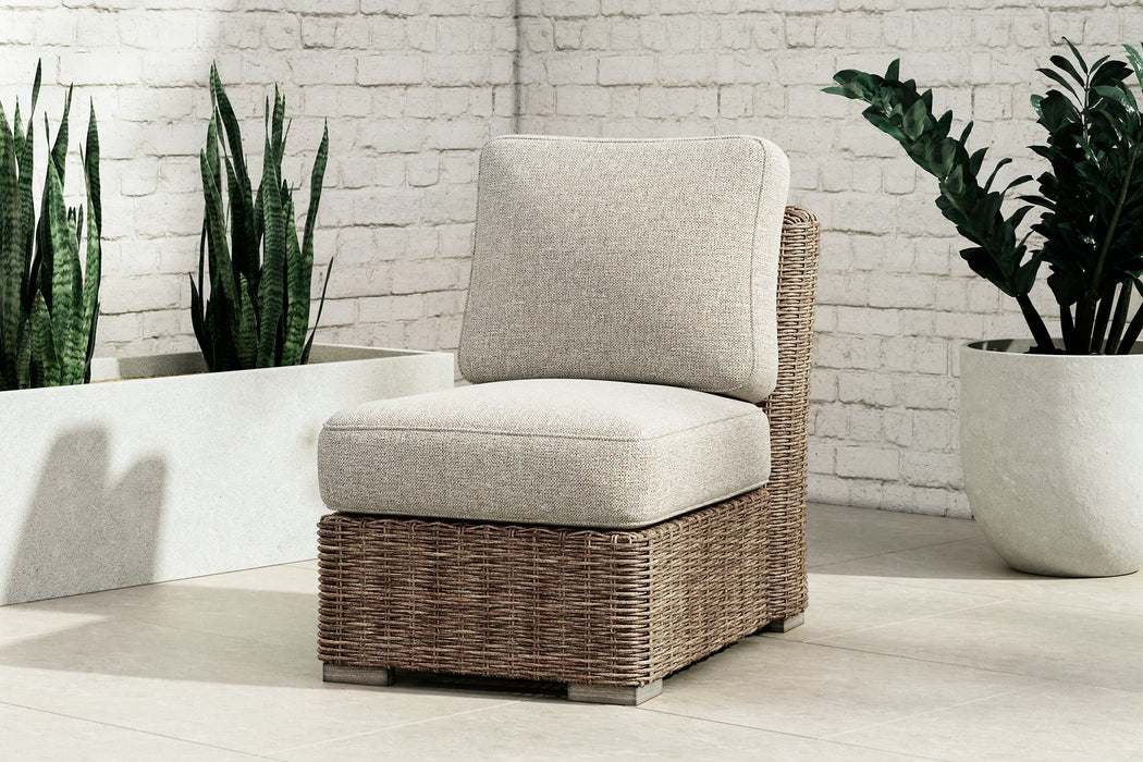 Beachcroft Outdoor Armless Chair with Cushion - Home And Beyond