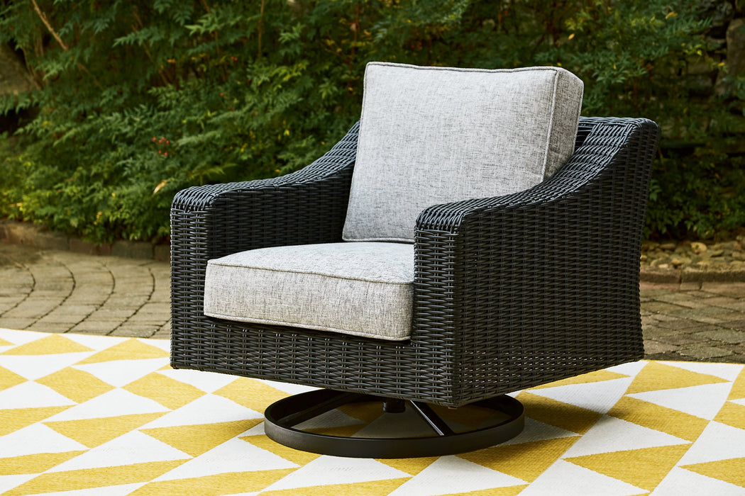 Beachcroft Outdoor Swivel Lounge with Cushion - Home And Beyond