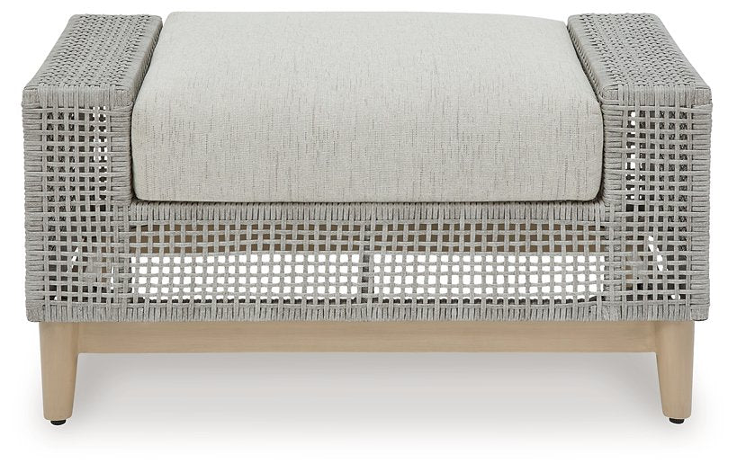 Seton Creek Outdoor Ottoman with Cushion - Home And Beyond