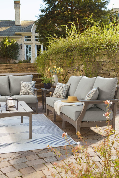 Visola Outdoor Sofa and Loveseat with Coffee Table - Home And Beyond