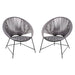 Pablo 2-Pack Accent Chairs in Black/Grey Rope w/ Black Metal Frame by Diamond Sofa image