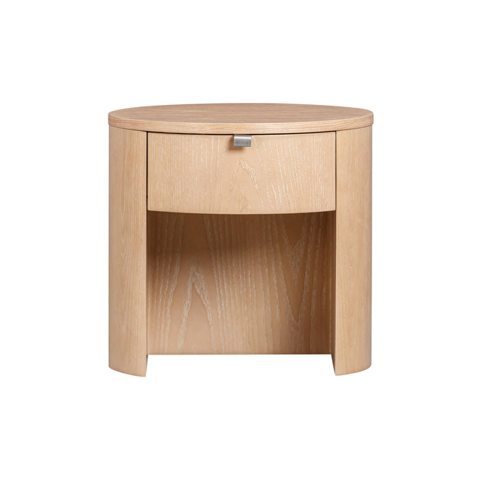 Marlow 19" Wood Round Nightstand With Drawer - Home And Beyond