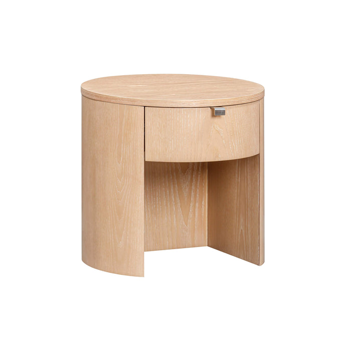 Marlow 19" Wood Round Nightstand With Drawer - Home And Beyond
