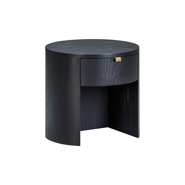 Marlow 19" Wood Round Nightstand With Drawer - Home And Beyond
