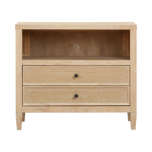 Bristol Park 30" Whitewashed Oak Wood 2-Drawer Nightstand - Home And Beyond