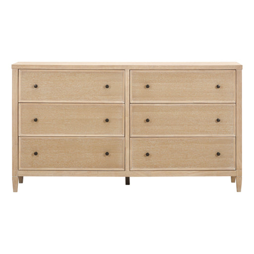 Bristol Park 62" Whitewashed Oak Wood 6-Drawer Dresser - Home And Beyond