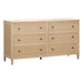 Bristol Park 62" Whitewashed Oak Wood 6-Drawer Dresser - Home And Beyond