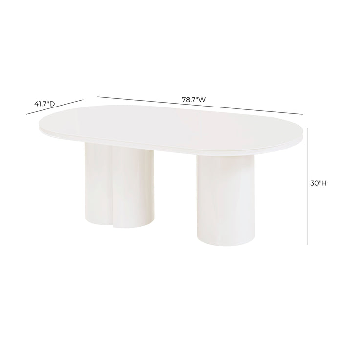 Elora 79" Lacquer Oval Dining Table - Home And Beyond