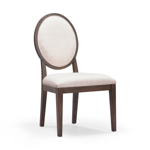 Mila Dark Brown and Beige Performance Fabric Dining Chair - Set of 2 - Home And Beyond