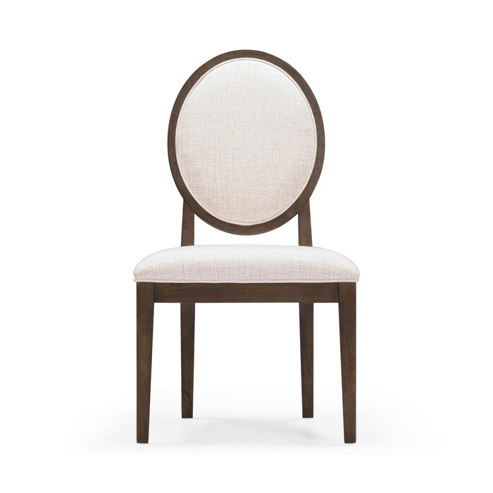 Mila Dark Brown and Beige Performance Fabric Dining Chair - Set of 2 - Home And Beyond