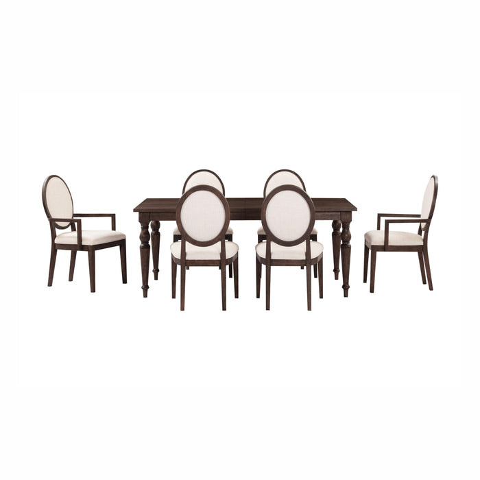 Mila Dark Brown and Beige Performance Fabric Dining Chair - Set of 2 - Home And Beyond