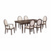 Mila Dark Brown and Beige Performance Fabric Dining Armchair - Home And Beyond
