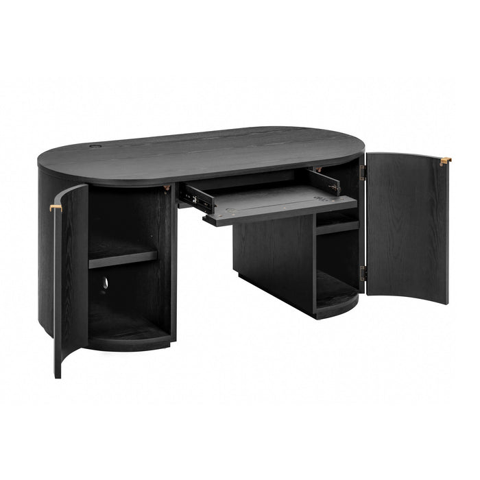Marlow 64" Wood Executive Desk With Storage - Home And Beyond