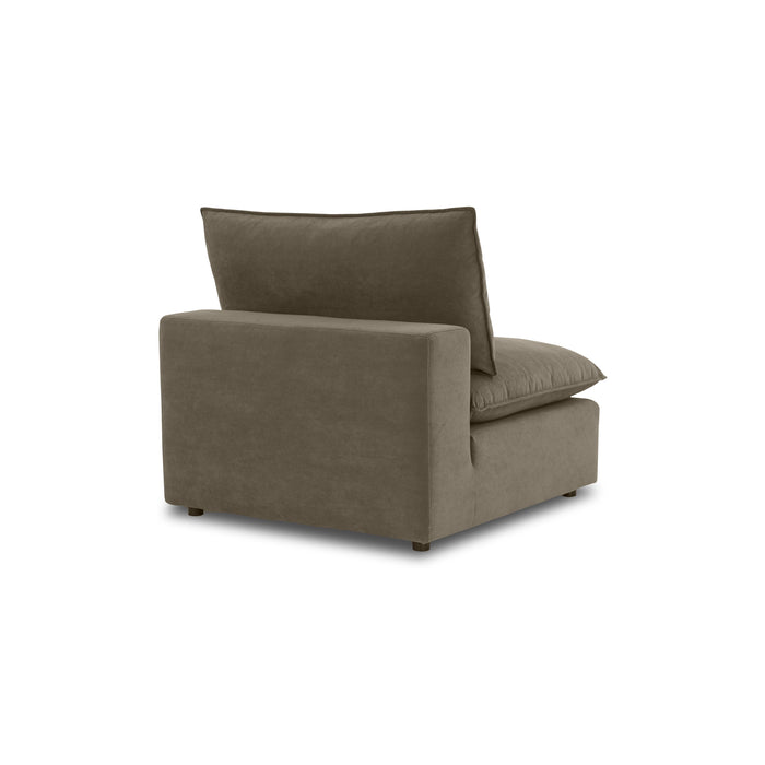Cali Chocolate Brown Performance Velvet Armless Chair - Home And Beyond