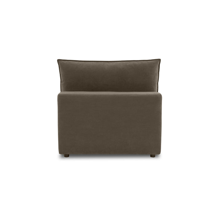 Cali Chocolate Brown Performance Velvet Armless Chair - Home And Beyond