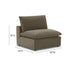 Cali Chocolate Brown Performance Velvet Armless Chair - Home And Beyond