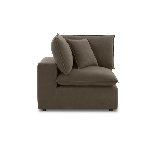 Cali Chocolate Brown Performance Velvet Corner Chair - Home And Beyond