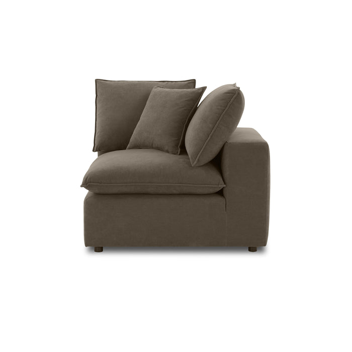 Cali Chocolate Brown Performance Velvet Corner Chair - Home And Beyond