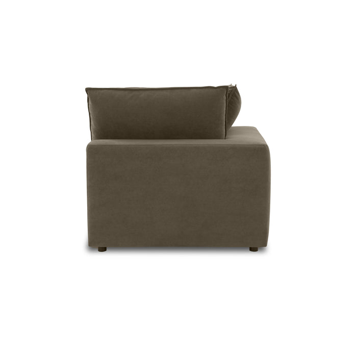 Cali Chocolate Brown Performance Velvet Corner Chair - Home And Beyond