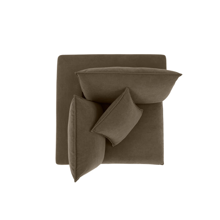 Cali Chocolate Brown Performance Velvet Corner Chair - Home And Beyond