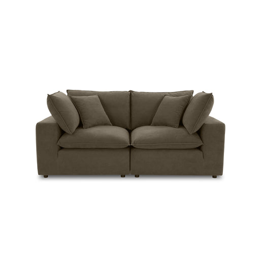 Cali 80" Chocolate Brown Performance Velvet Loveseat - Home And Beyond