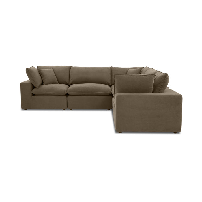 Cali 5-Piece Chocolate Brown Performance Velvet L-Sectional - Home And Beyond