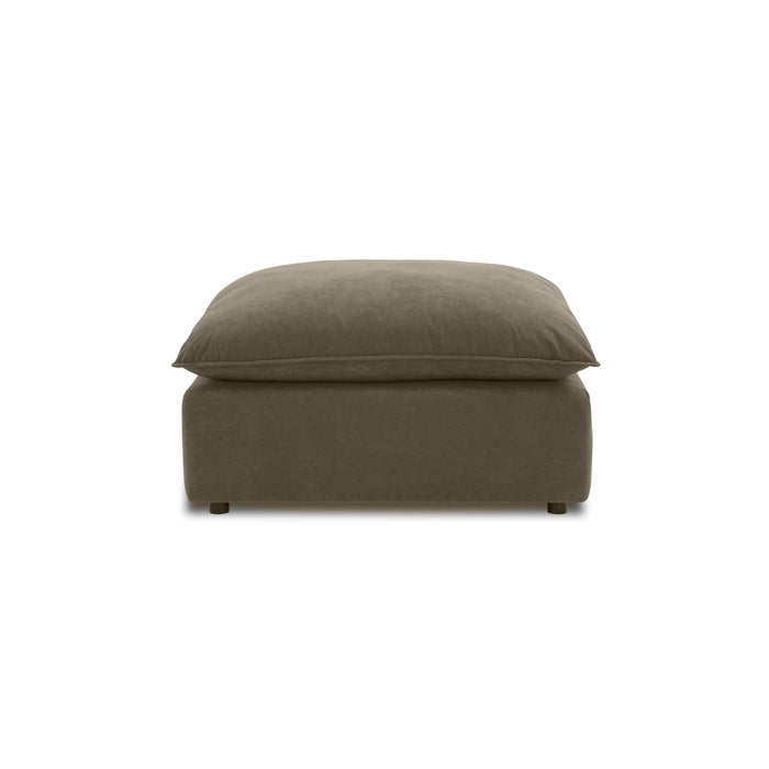 Cali Chocolate Brown Performance Velvet Ottoman - Home And Beyond