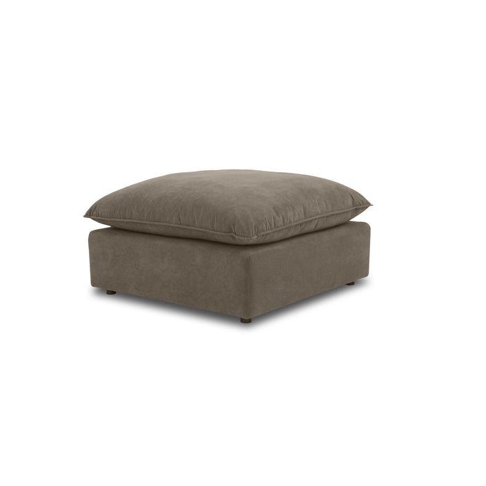 Cali Chocolate Brown Performance Velvet Ottoman - Home And Beyond