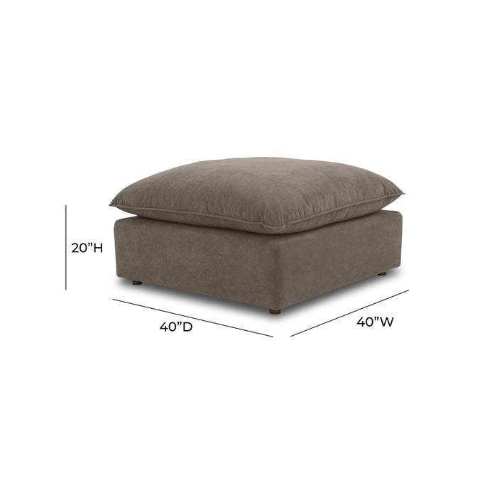 Cali Chocolate Brown Performance Velvet Ottoman - Home And Beyond
