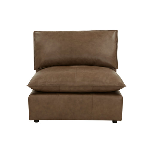 Cali Brown Leather Modular Armless Chair - Home And Beyond
