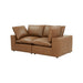 Cali 80" Brown Leather Modular Loveseat - Home And Beyond
