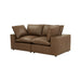 Cali 80" Brown Leather Modular Loveseat - Home And Beyond