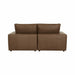 Cali 80" Brown Leather Modular Loveseat - Home And Beyond