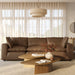 Cali 120" Brown Leather Modular Sofa - Home And Beyond