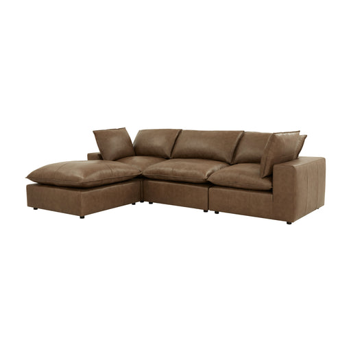 Cali 4-Piece Brown Leather Modular Sectional - Home And Beyond