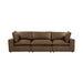 Cali 120" Brown Leather Modular Sofa - Home And Beyond