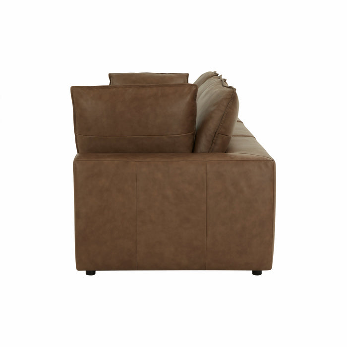 Cali 120" Brown Leather Modular Sofa - Home And Beyond