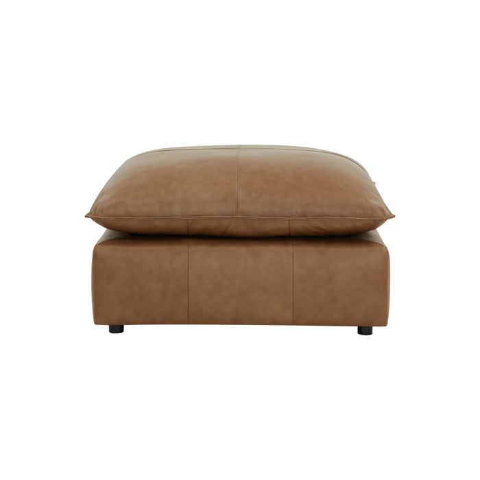 Cali Brown Leather Ottoman - Home And Beyond